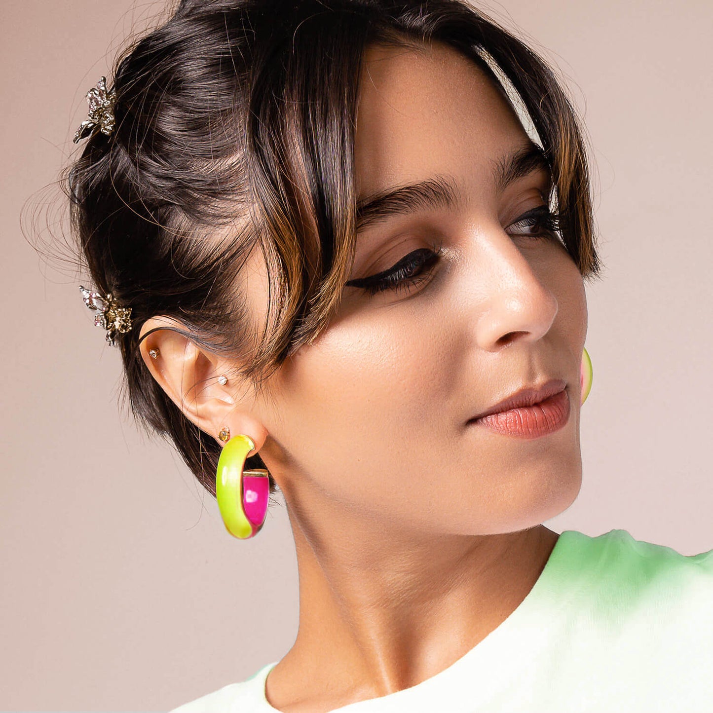 TEEK - TEEK - Small Illusion Inside Out Lucite Hoop Earrings JEWELRY TEEK GNH