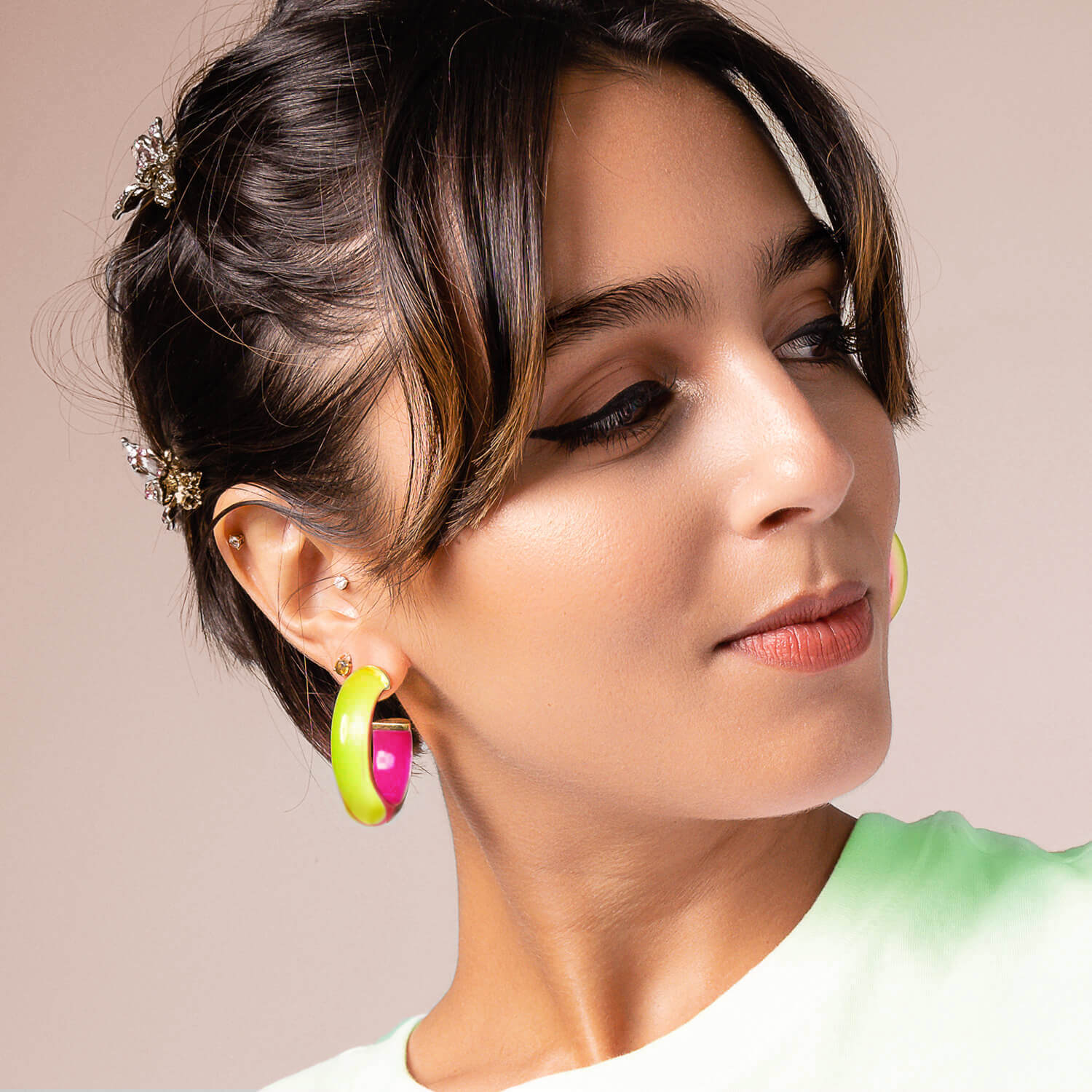 TEEK - TEEK - Small Illusion Inside Out Lucite Hoop Earrings JEWELRY TEEK GNH