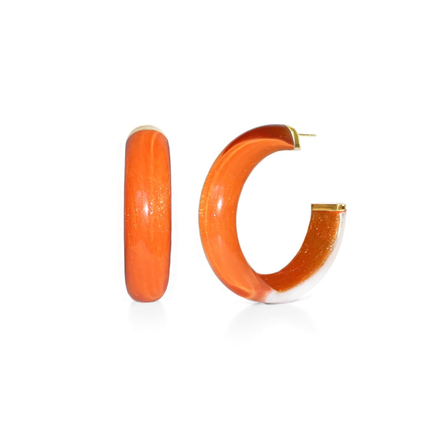 TEEK - Small Illusion Lucite Hoop Earrings JEWELRY TEEK GNH ORANGE