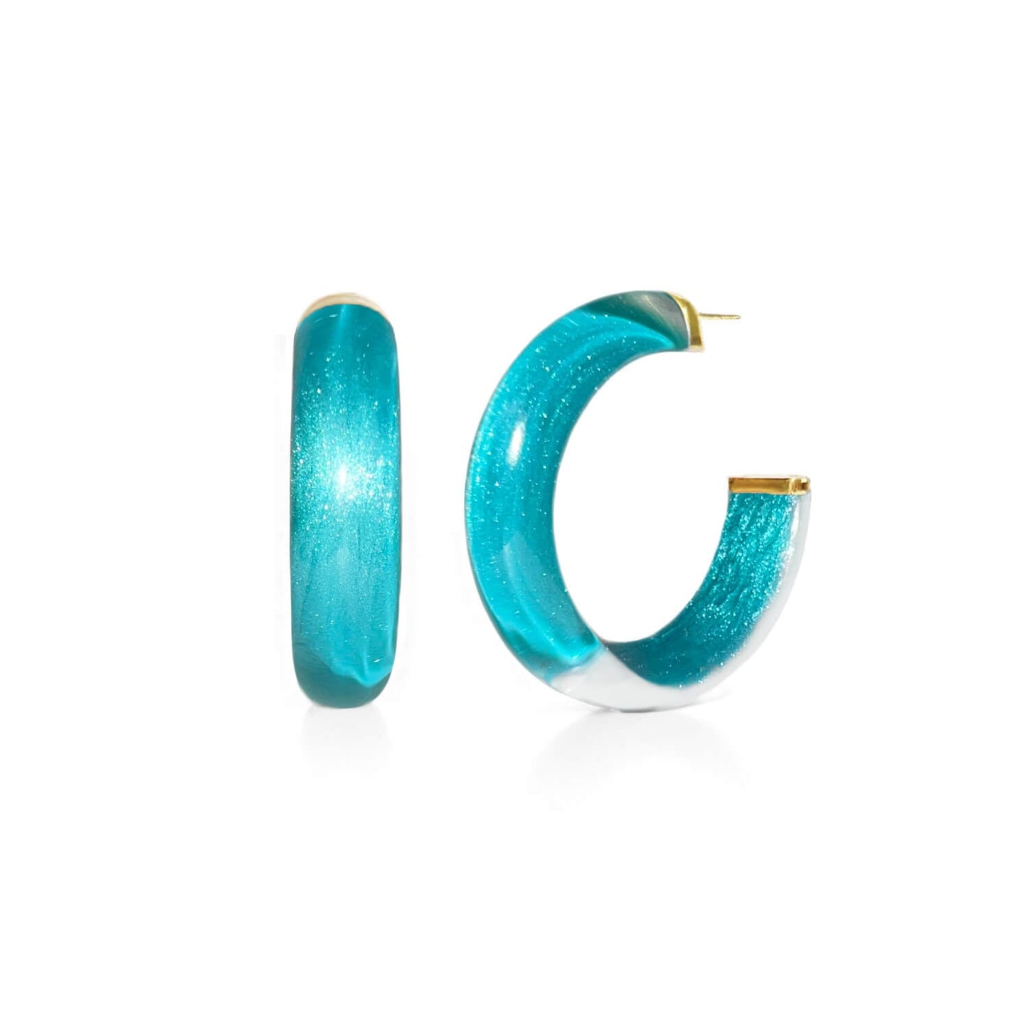 TEEK - Small Illusion Lucite Hoop Earrings JEWELRY TEEK GNH TEAL