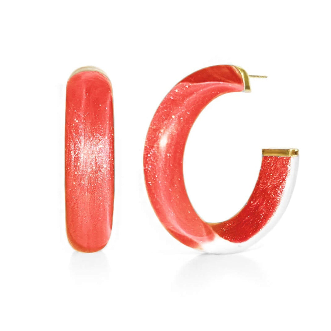 TEEK - Small Illusion Lucite Hoop Earrings JEWELRY TEEK GNH WATERMELON