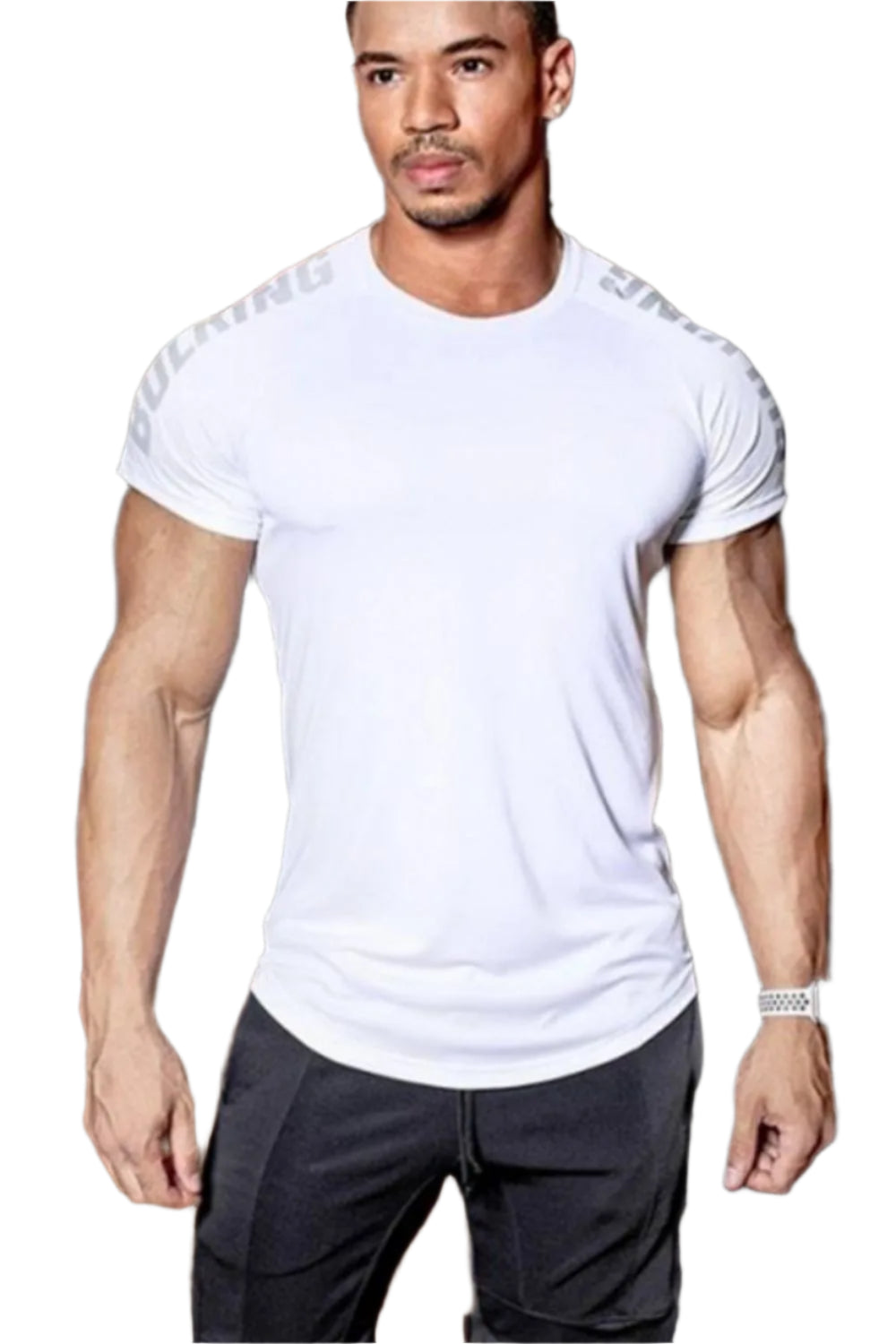 TEEK - Mens Bulking Round Neck Short Sleeve T-Shirt TOPS TEEK Trend White M