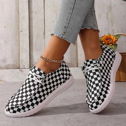 TEEK - Checkerboard Pattern Casual Sneakers SHOES TEEK Trend