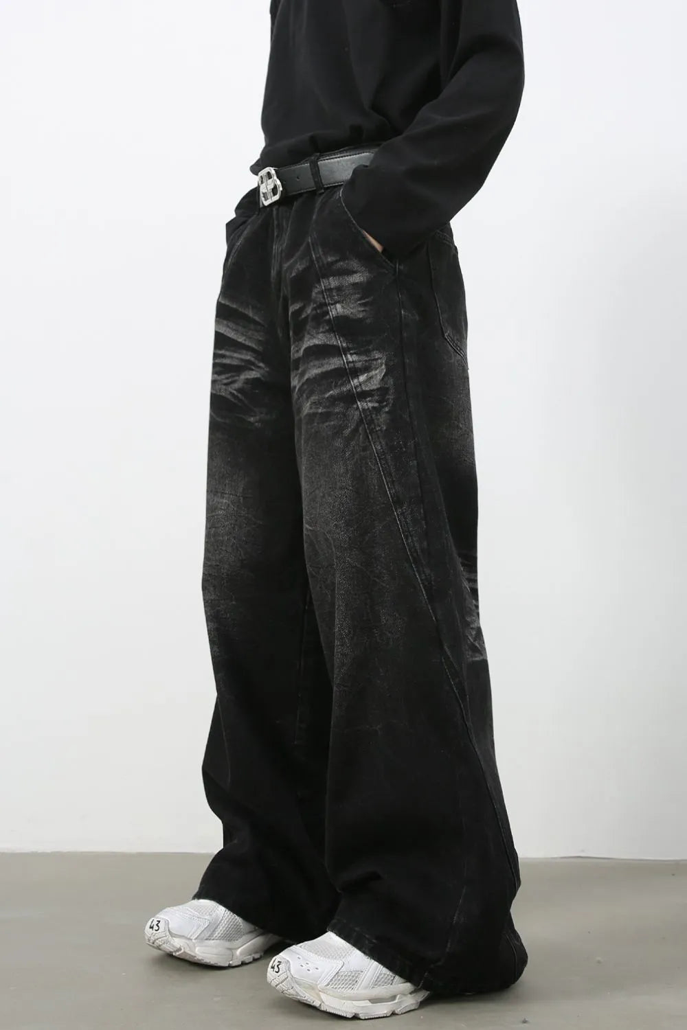 TEEK - Mens Dark Wide Leg Pocketed Jeans JEANS TEEK Trend