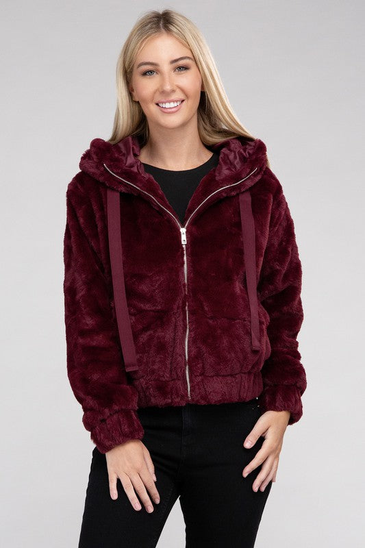 TEEK - Fluffy Zip-Up Teddy Hoodie JACKET TEEK FG   