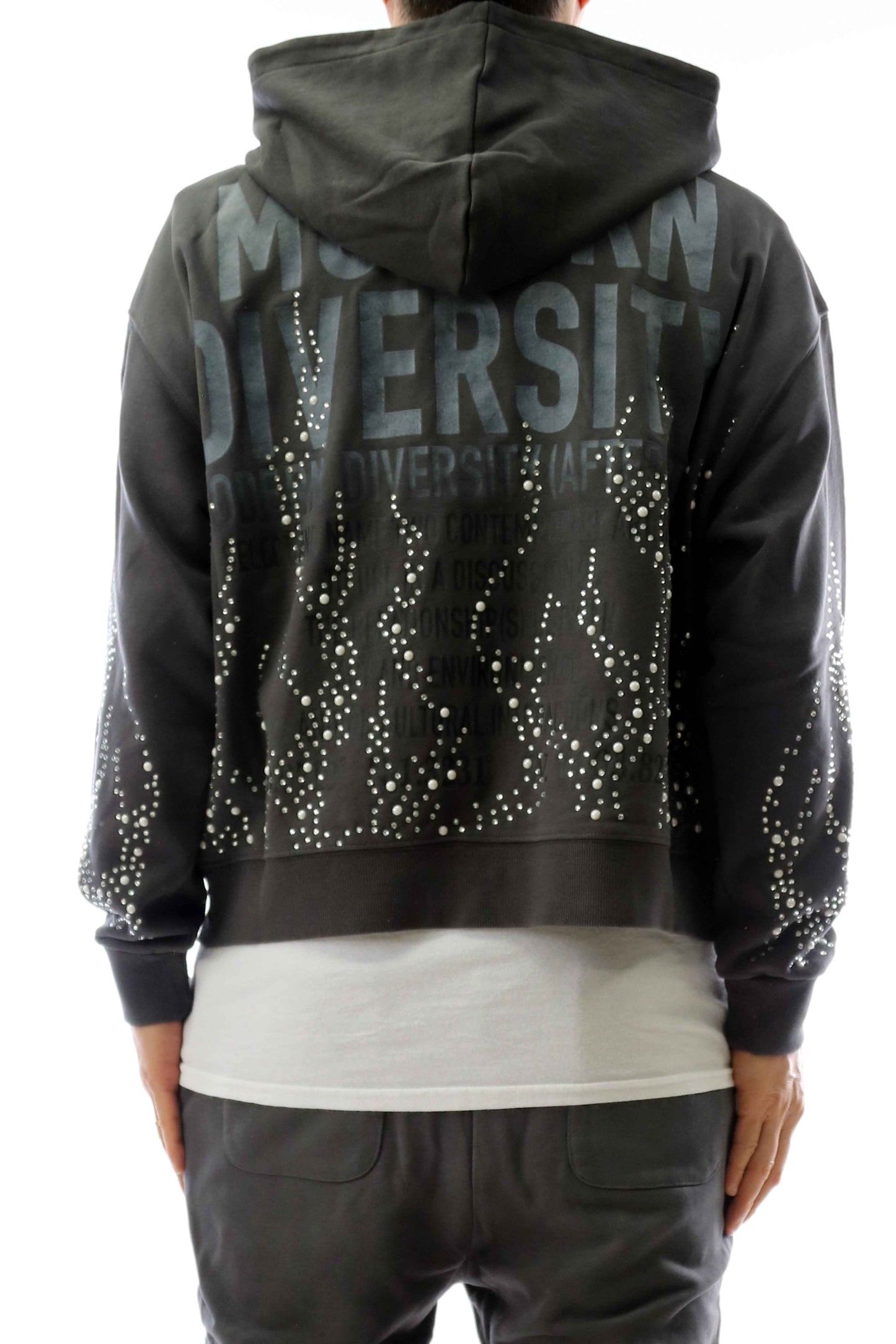 CINDER French Terry Long Sleeve Crop Top Full Zip Hoodie Men's Sweatshirt Love to Kleep