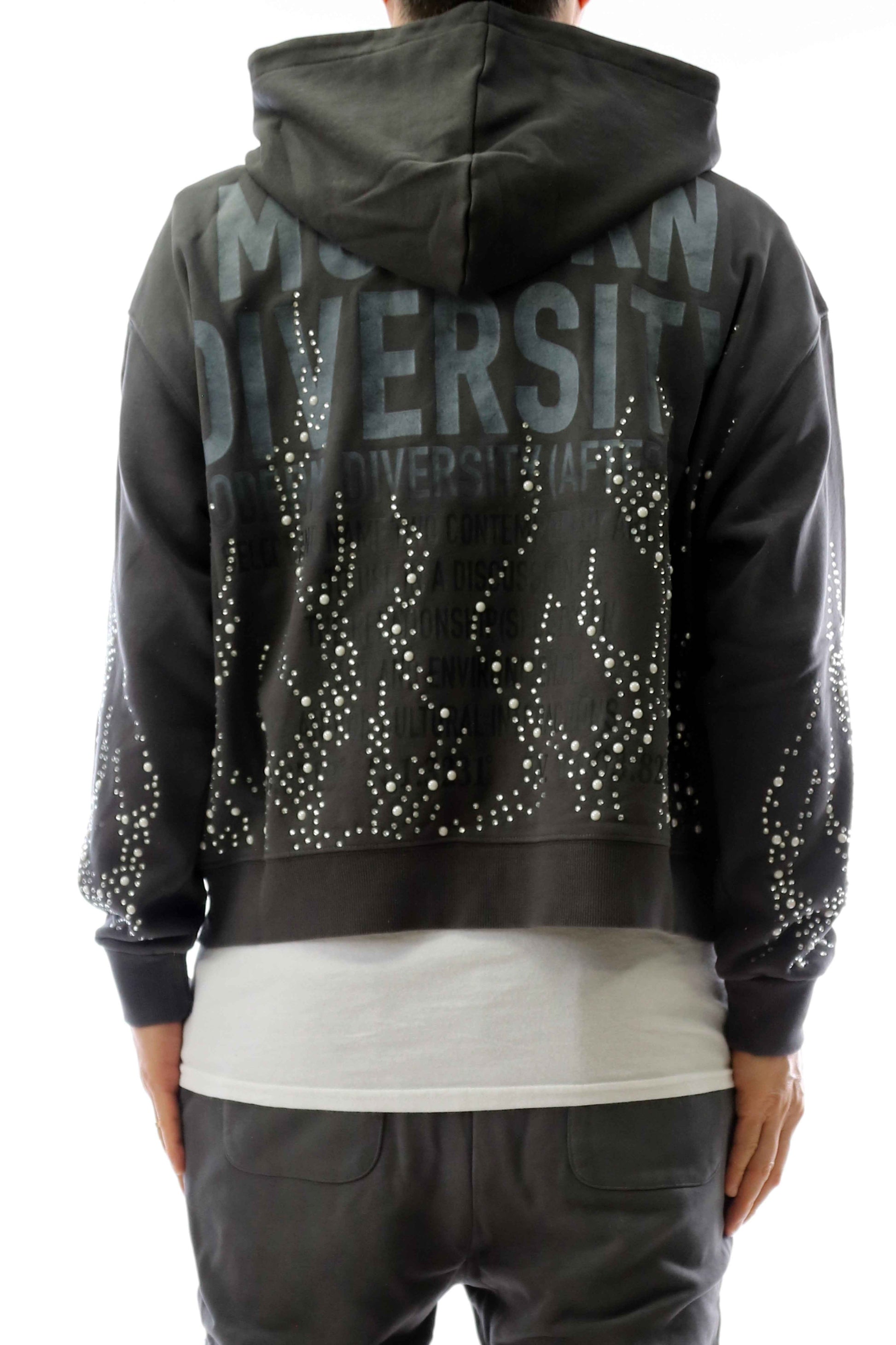 CINDER French Terry Long Sleeve Crop Top Full Zip Hoodie Men's Sweatshirt Love to Kleep