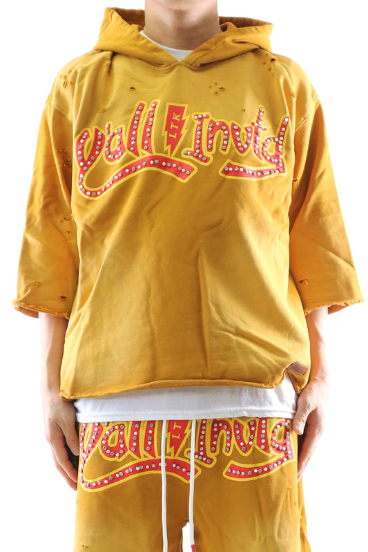 TEEK - PECU French Terry 3/4 Sleeve Crop Top Pullover Hoodie TOPS TEEK LTK S
