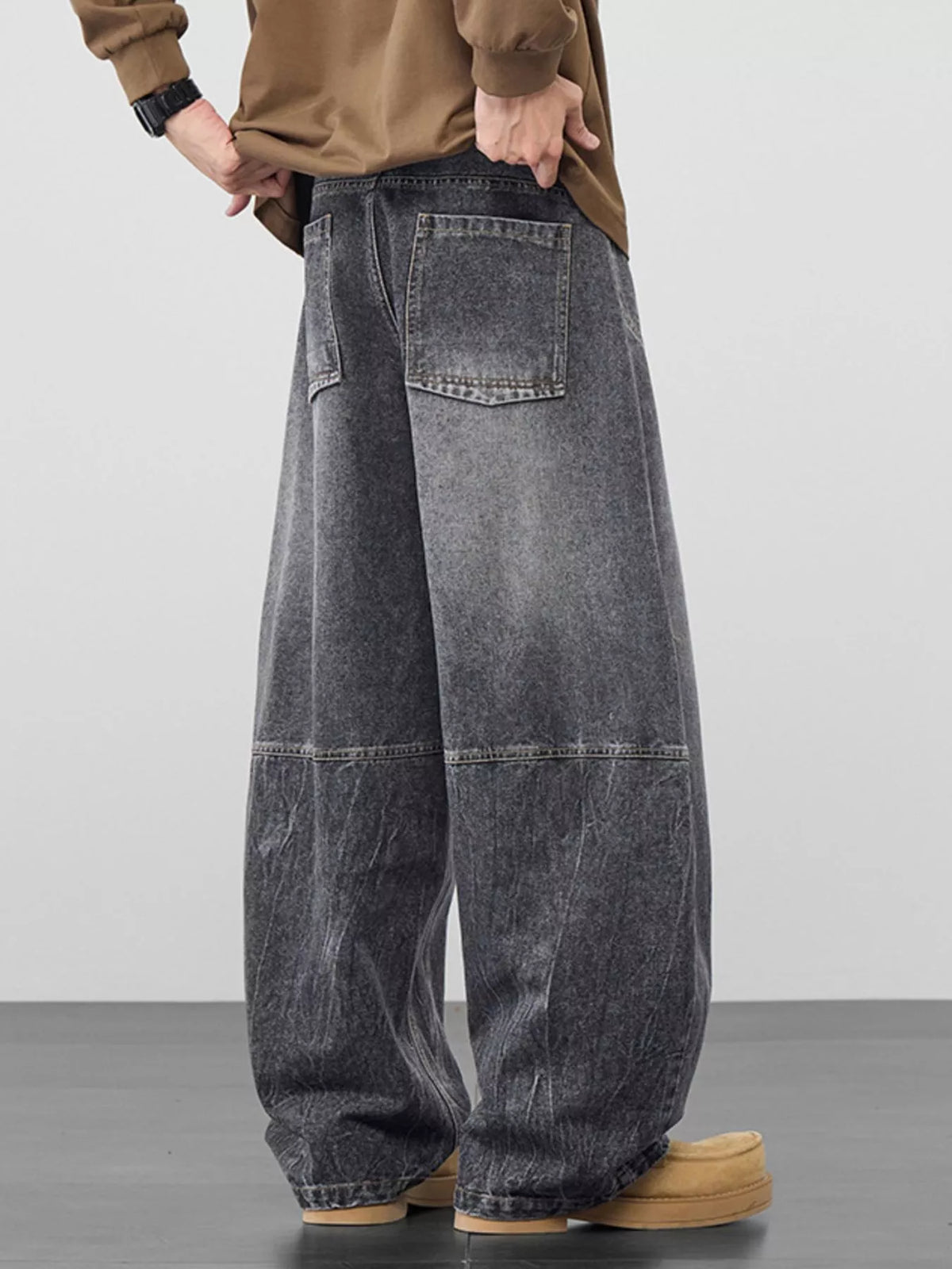 Men's Plus Size Wide Leg Jeans Trendsi