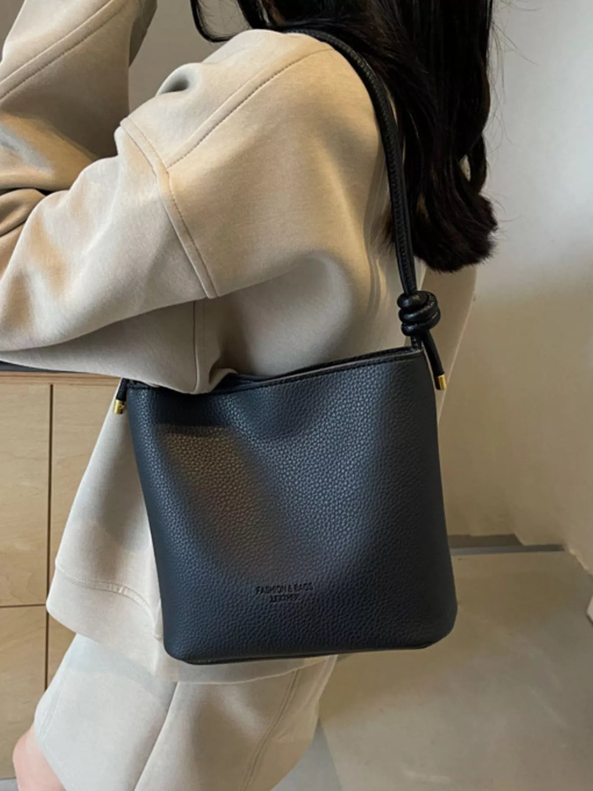 Leather Bucket Crossbody Bag Trendsi