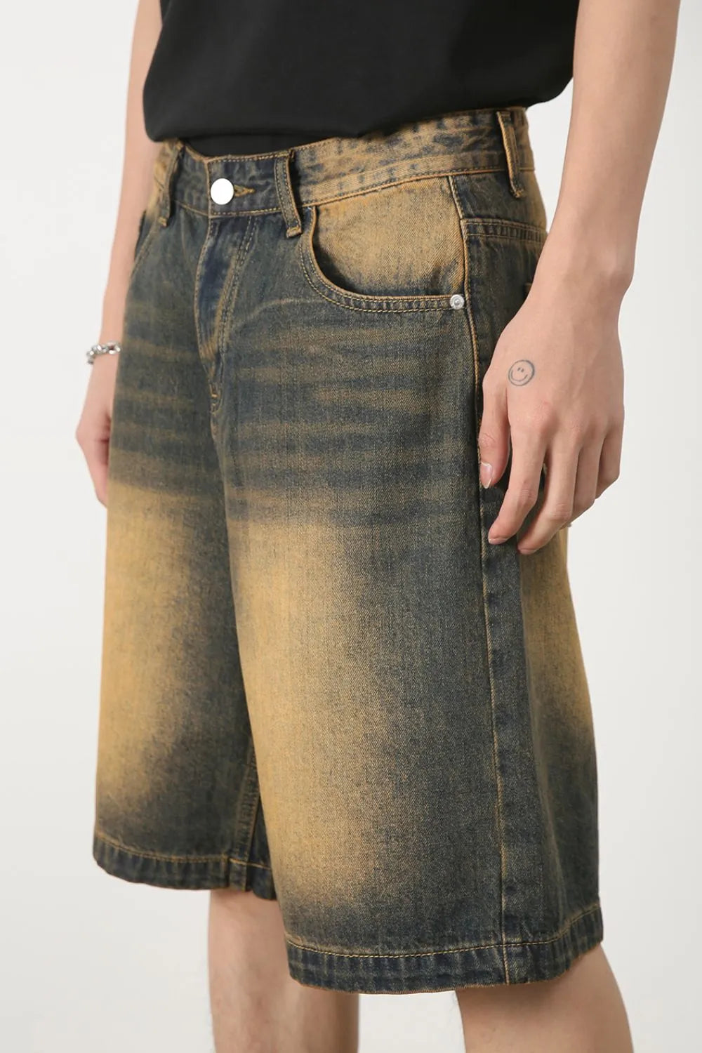 TEEK - Mens Olive Brown Wasteland Style Demin Pocketed Shorts SHORTS TEEK Trend