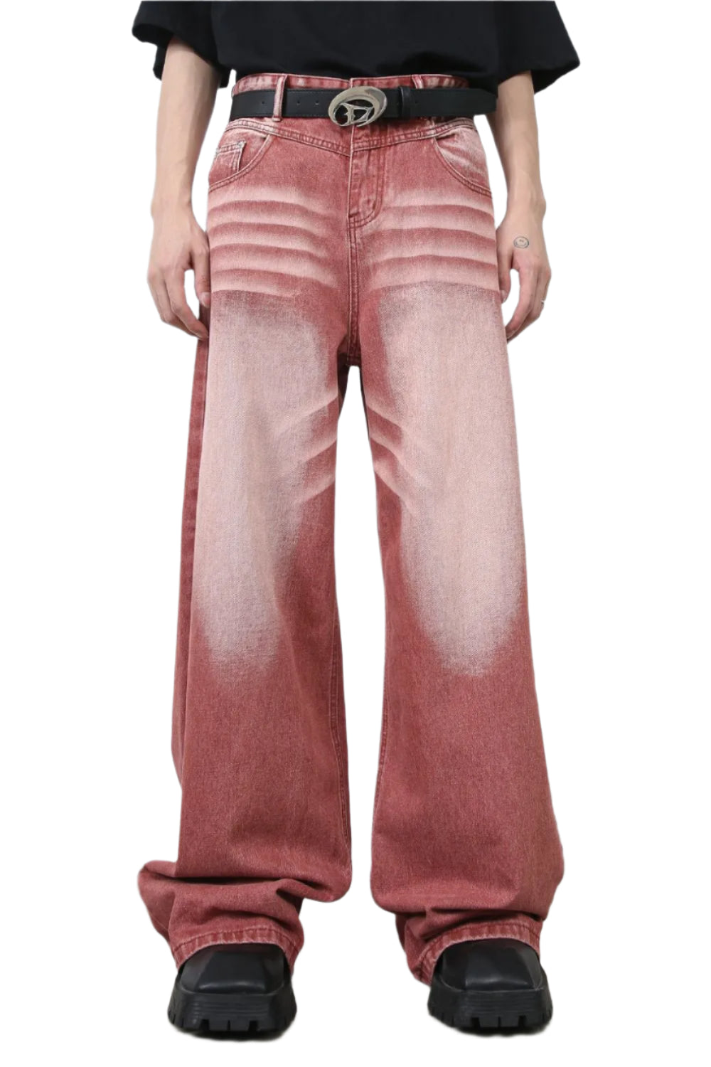 TEEK - Mens Rust Wide Leg Pocketed Jeans JEANS TEEK Trend XS