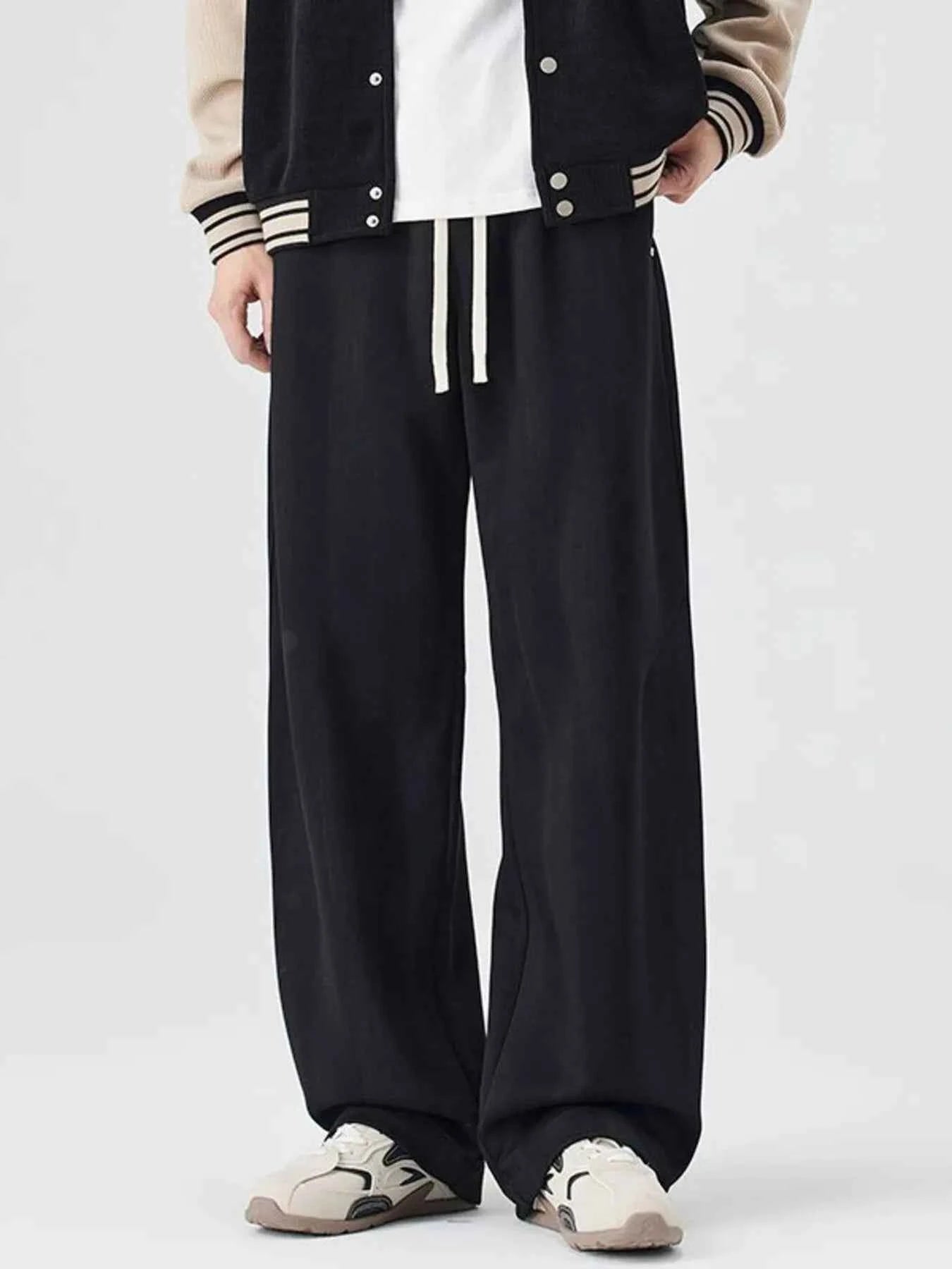 TEEK - Mens Plus Size Relaxed Fit Drawstring Casual Pants PANTS TEEK Trend Black M