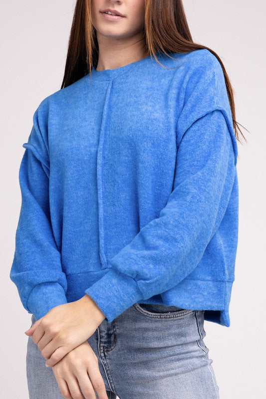 TEEK - Brushed Hi-Low Hem Sweater TOPS TEEK FG OCEAN BLUE S/M 
