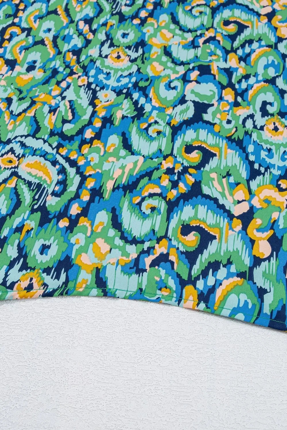 TEEK - Abstract Print V-Neck Half Sleeve Loose Fit Blouse TOPS TEEK Trend