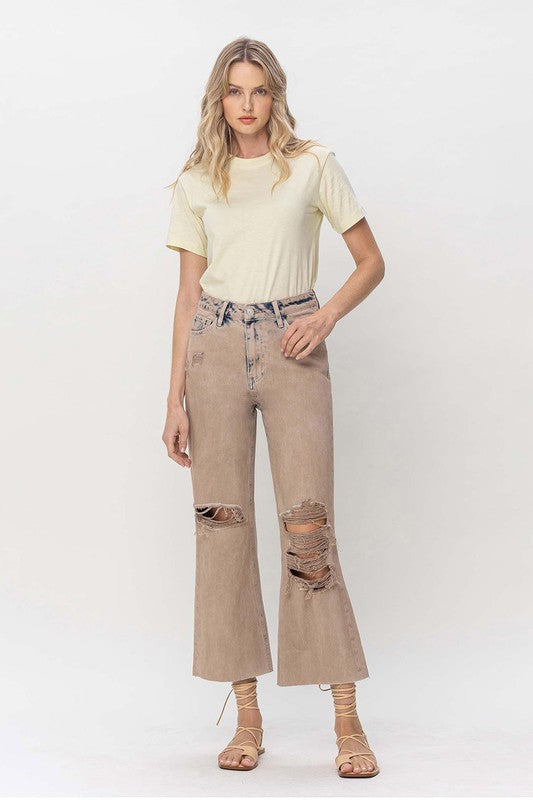 TEEK - Burnt 90s Vintage Crop Flare JEANS TEEK FG   