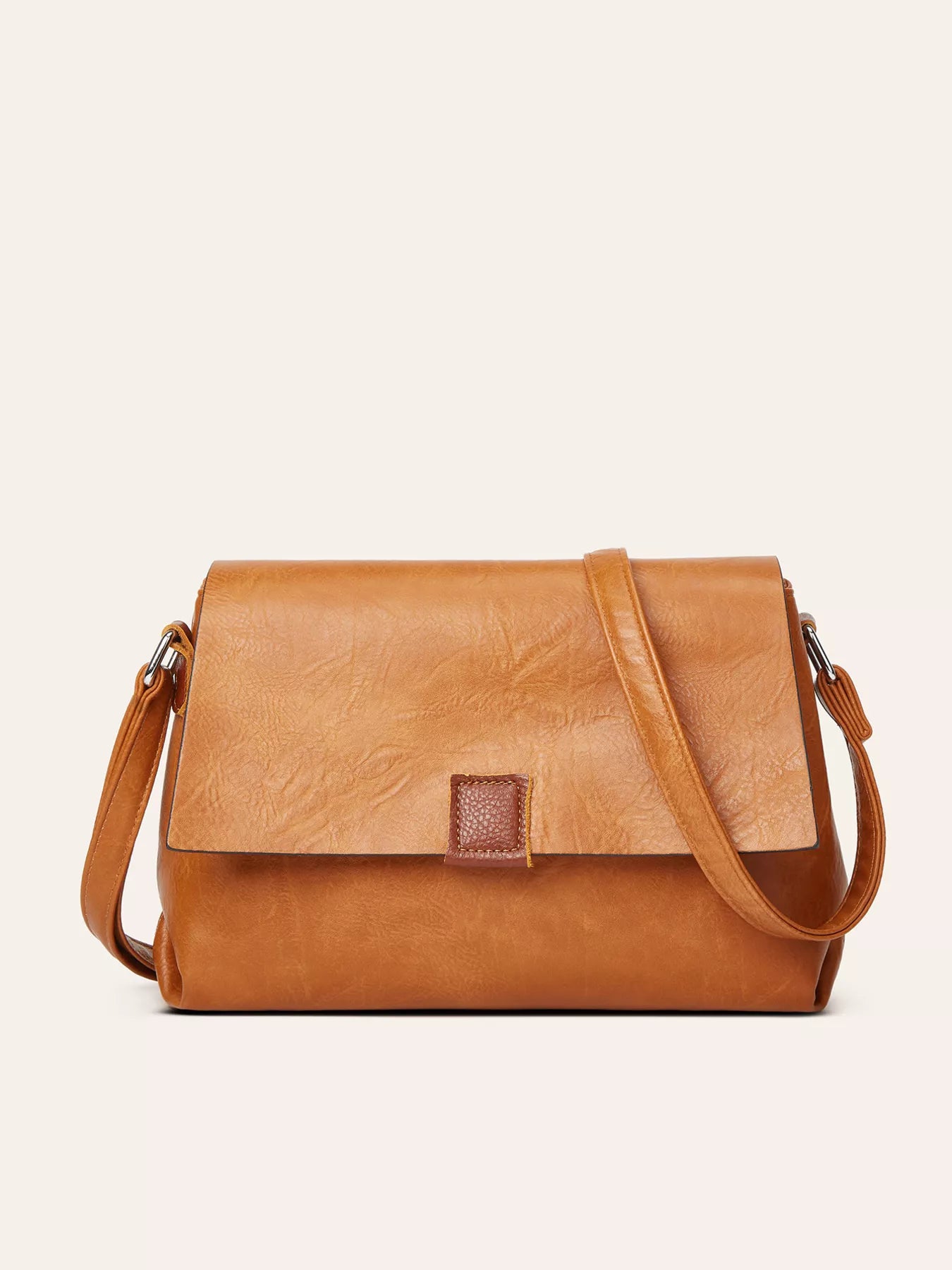 TEEK - Vintage PU Leather Flap Crossbody Bag Trendsi Tan ONESIZE