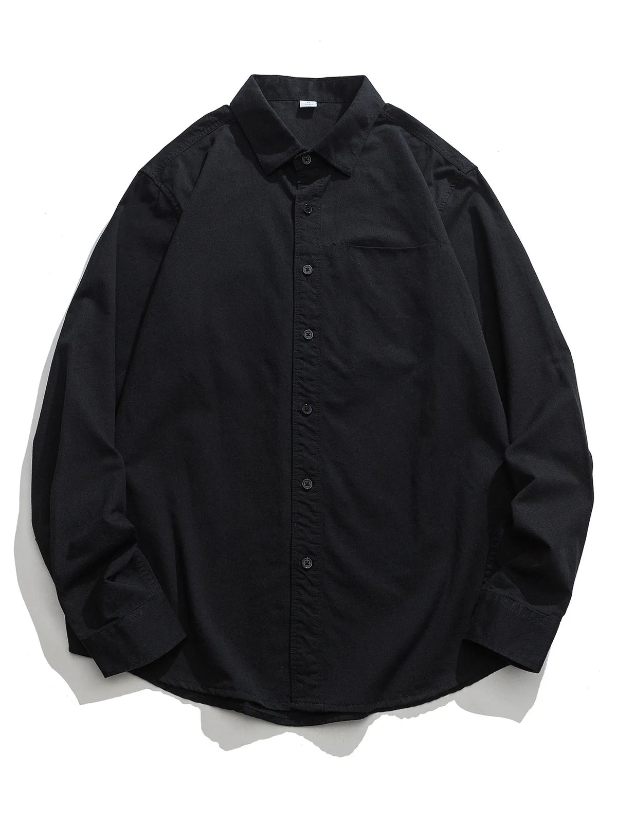 Men's Plus Size Casual Long Sleeve Shirt Trendsi Black M
