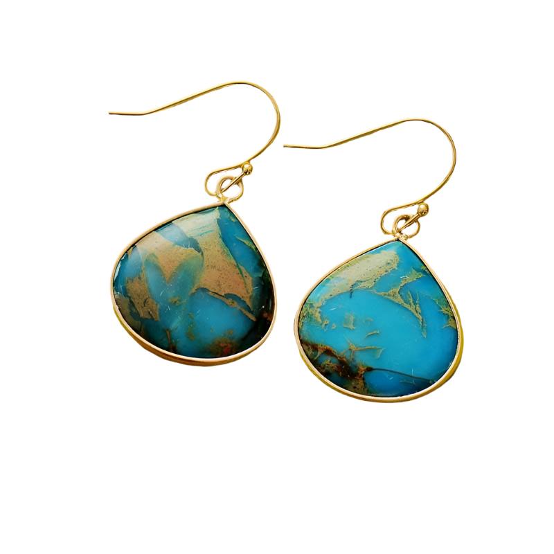 TEEK - 18K Gold-Plated Natural Stone Earrings JEWELRY TEEK Trend Sky Blue  