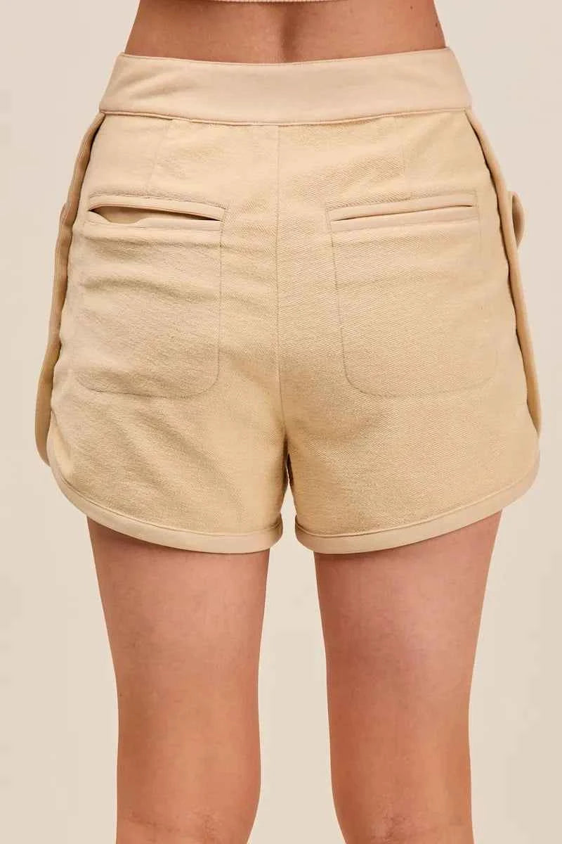 TEEK - Mineral Washed Terry High Rise Cargo Shorts SHORTS TEEK Trend