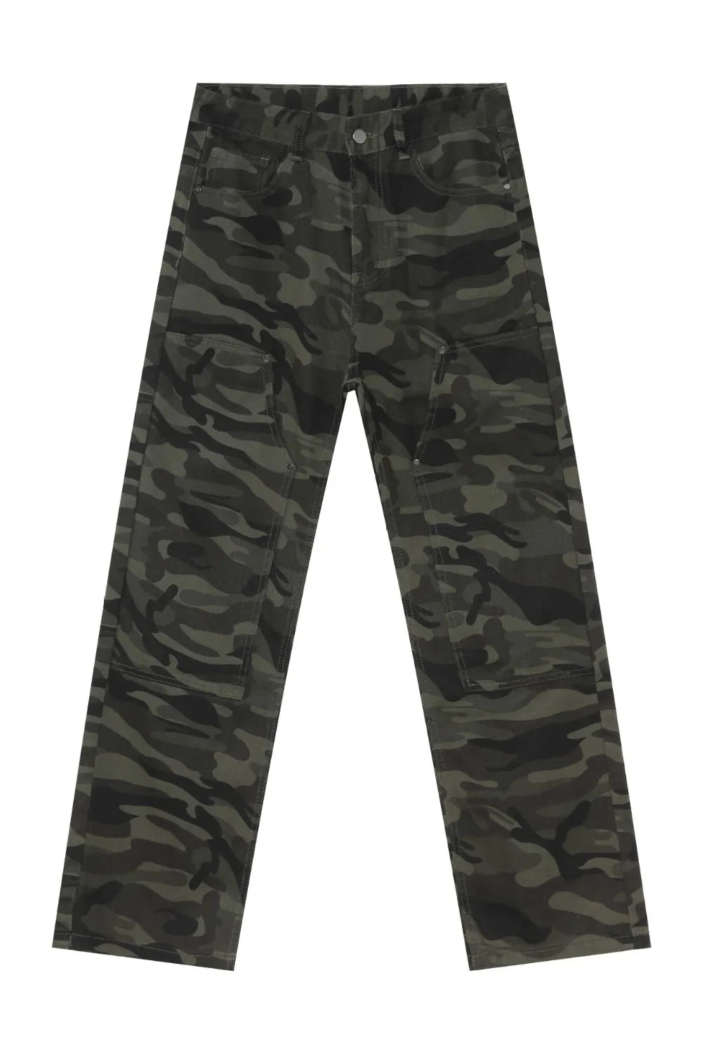TEEK - Mens Black Camouflage Straight Leg Cargo Jeans JEANS TEEK Trend