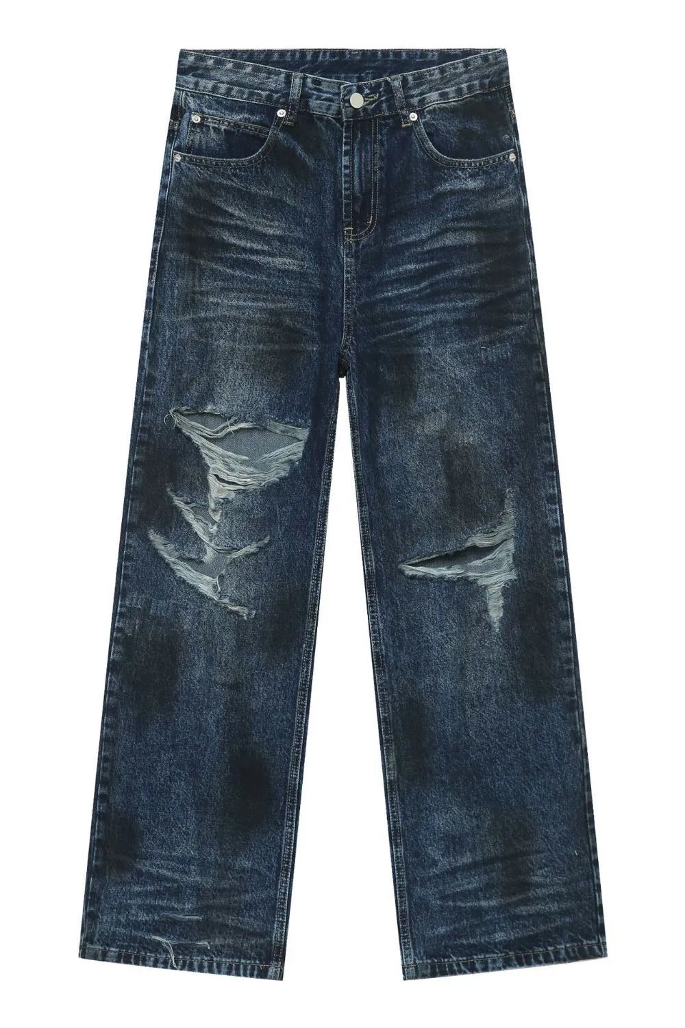 TEEK - Mens Dark Distressed Pocketed Jeans JEANS TEEK Trend