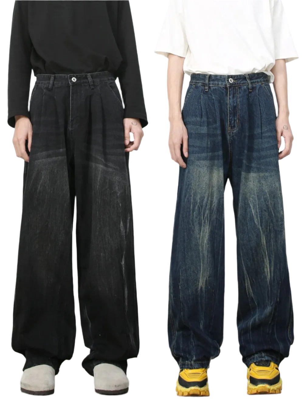 TEEK - Mens High Waist Washed Jeans JEANS TEEK Trend