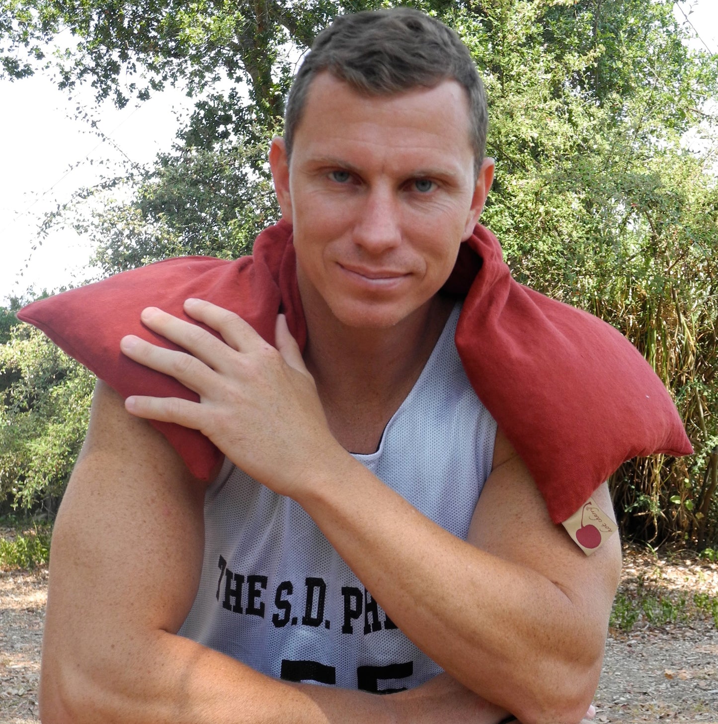 TEEK - Hot Cherry Triple Square Pillow Red Denim PILLOW TEEK HCP