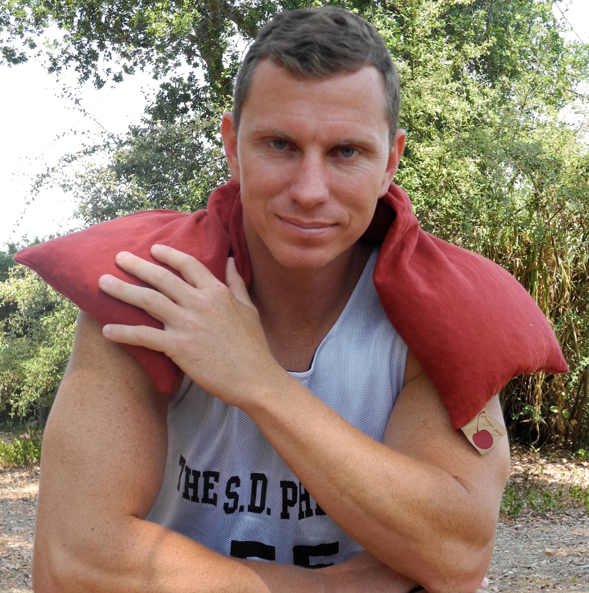 TEEK - Hot Cherry Triple Square Pillow Red Denim PILLOW TEEK HCP