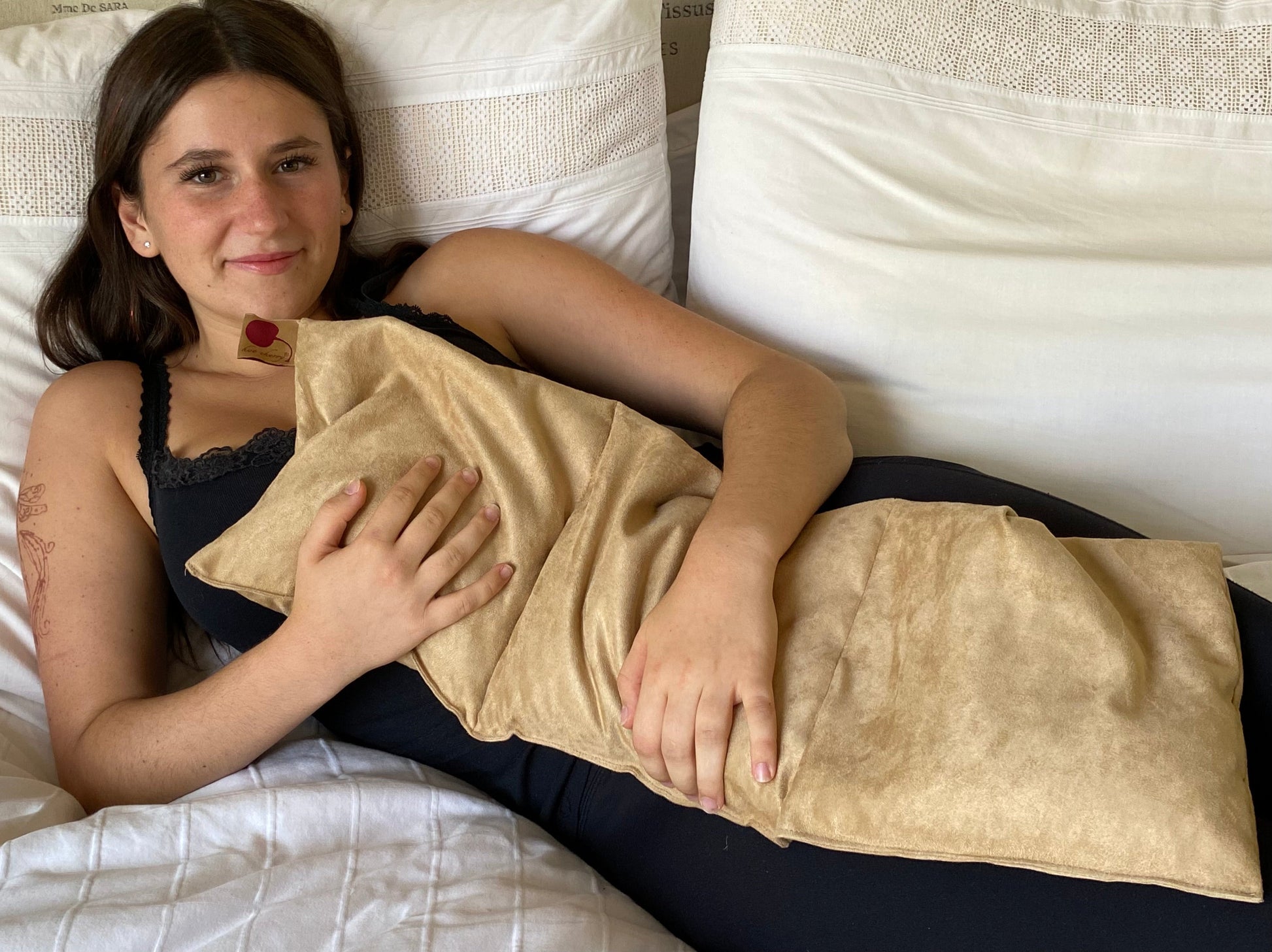 TEEK - Triple Square Cherry Stone Pillow in Tan Ultra-Suede PILLOW TEEK HCP