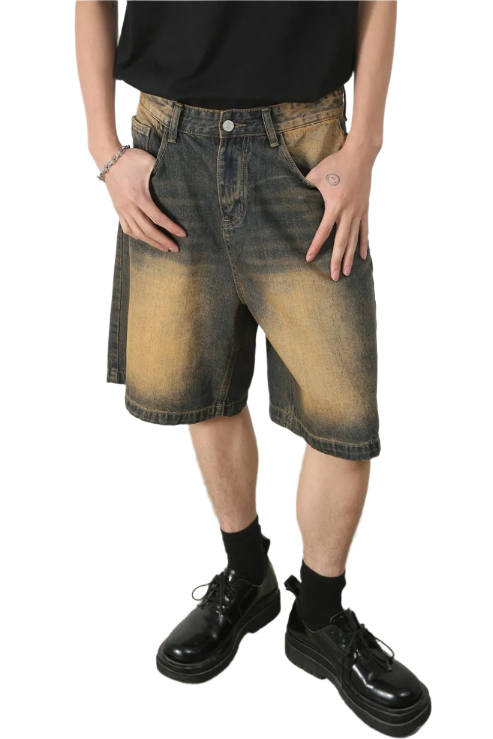 TEEK - Mens Olive Brown Wasteland Style Demin Pocketed Shorts SHORTS TEEK Trend S