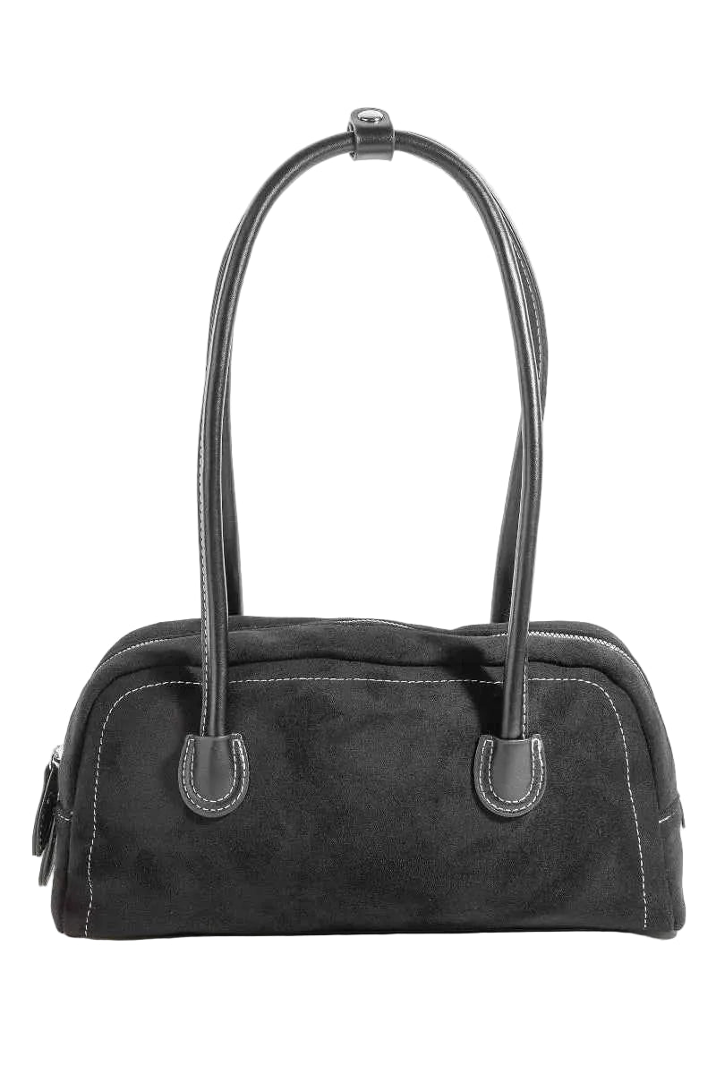 Fame Faux Suede Baguette Hand Bag Trendsi BK one size