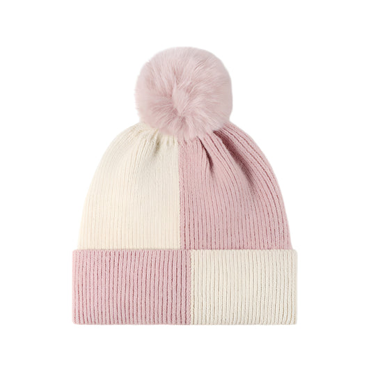 TEEK - Color Block Knit Pom Pom Hat HAT TEEK Trend Blush Pink