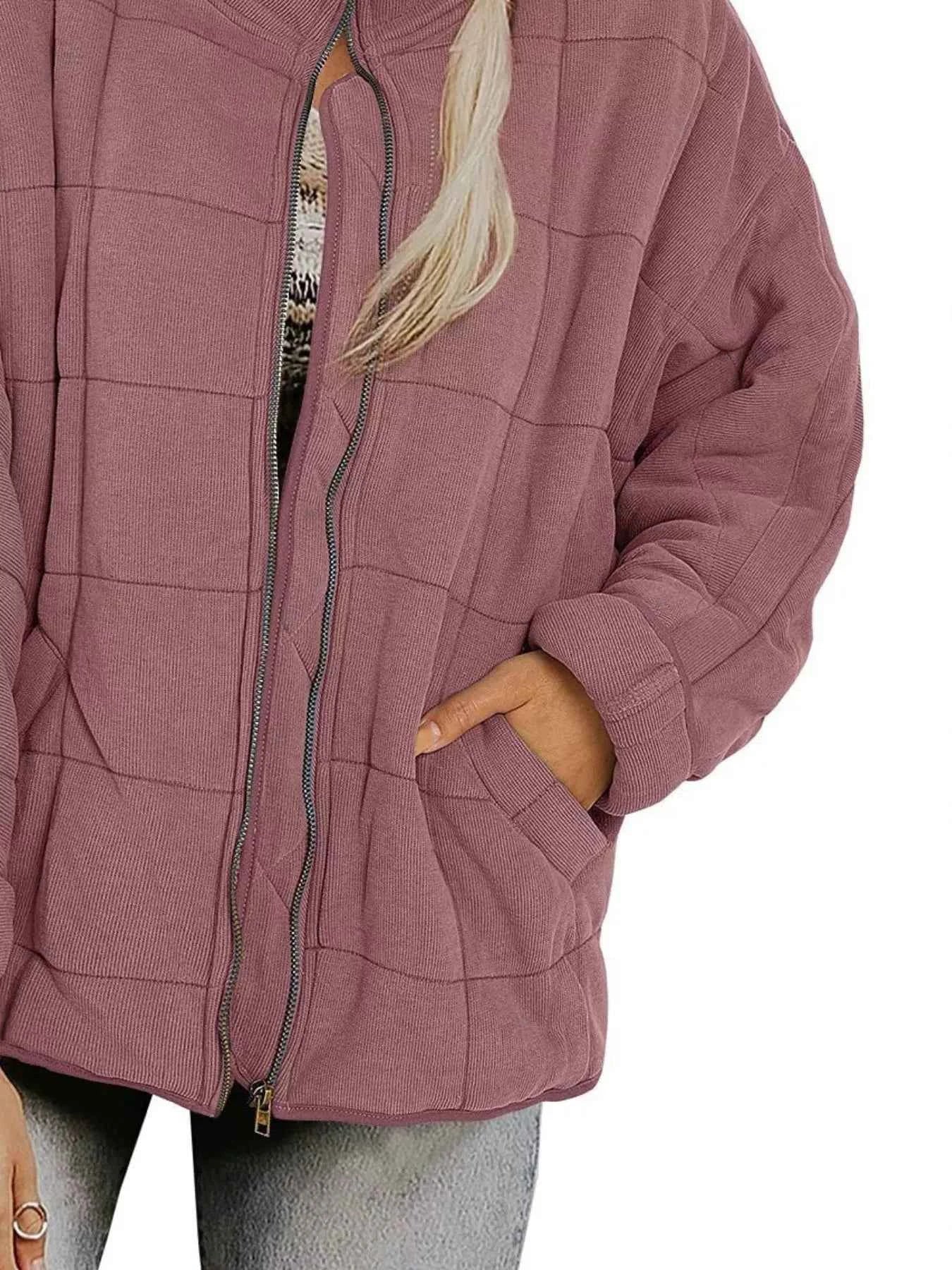 Quilted Zip Up Outerwear