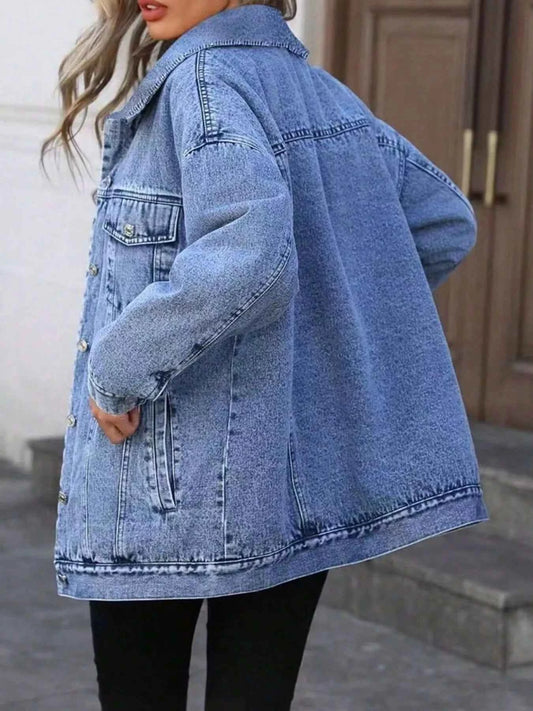 TEEK - Washed Button Up Oversized Denim Jacket JACKET TEEK Trend