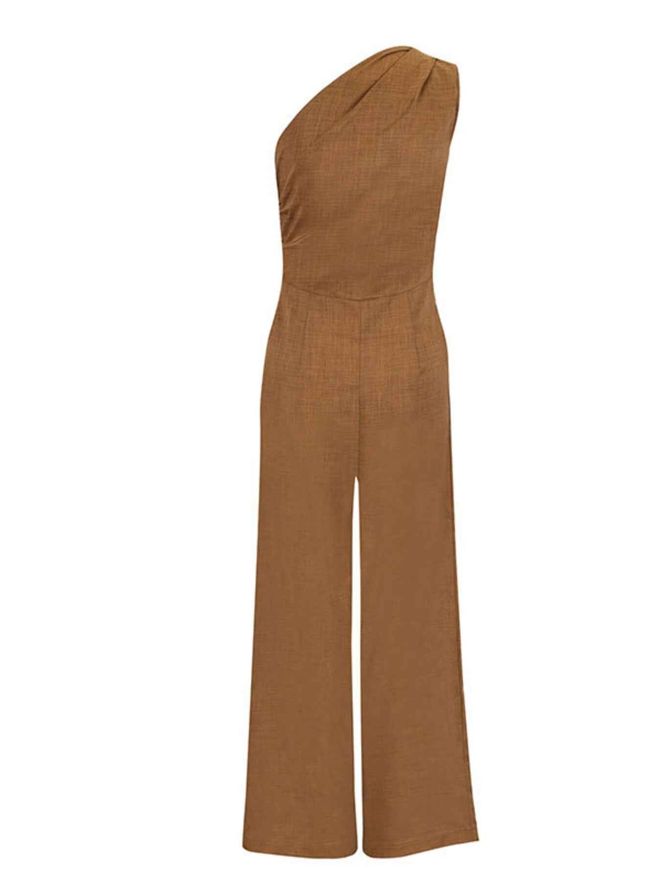 One-Shoulder Wide Leg Jumpsuit Trendsi