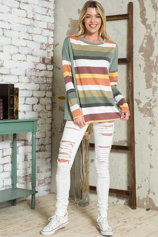 TEEK - MULTISTRIPE BOXY TOP TOPS TEEK FG   