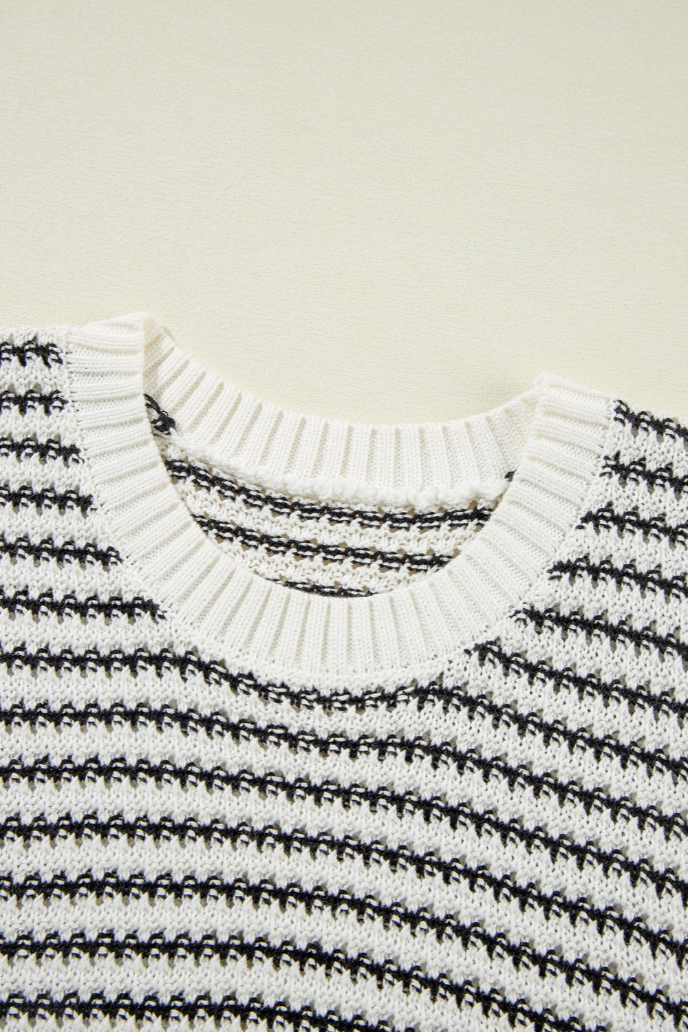 TEEK - Striped Round Neck Sweater Vest TOPS TEEK Trend   