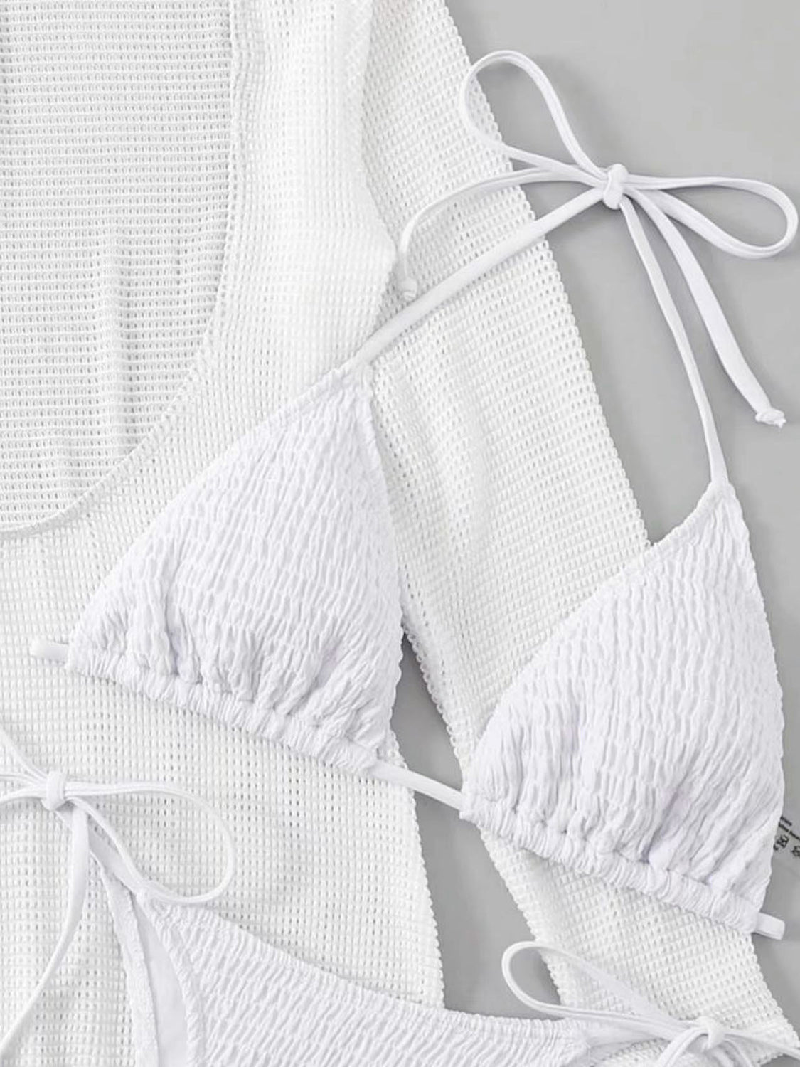 TEEK - Textured Bikini and Long Sleeve Cover Up Swim Set SET TEEK Trend   