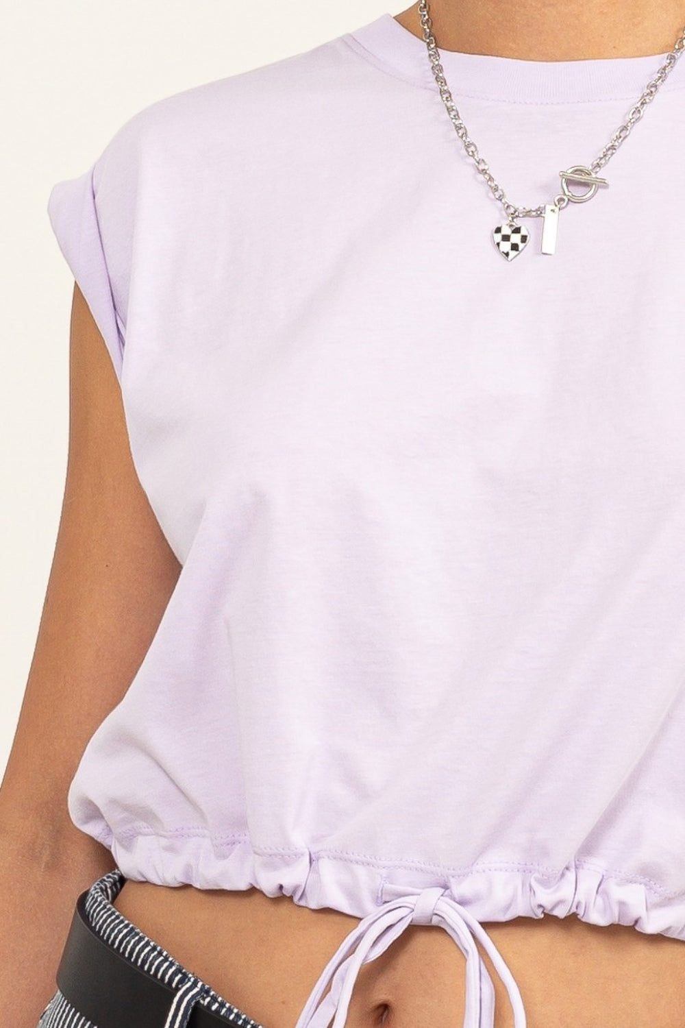 TEEK - Lavender Drawstring Hem Crop Top TOPS TEEK Trend   