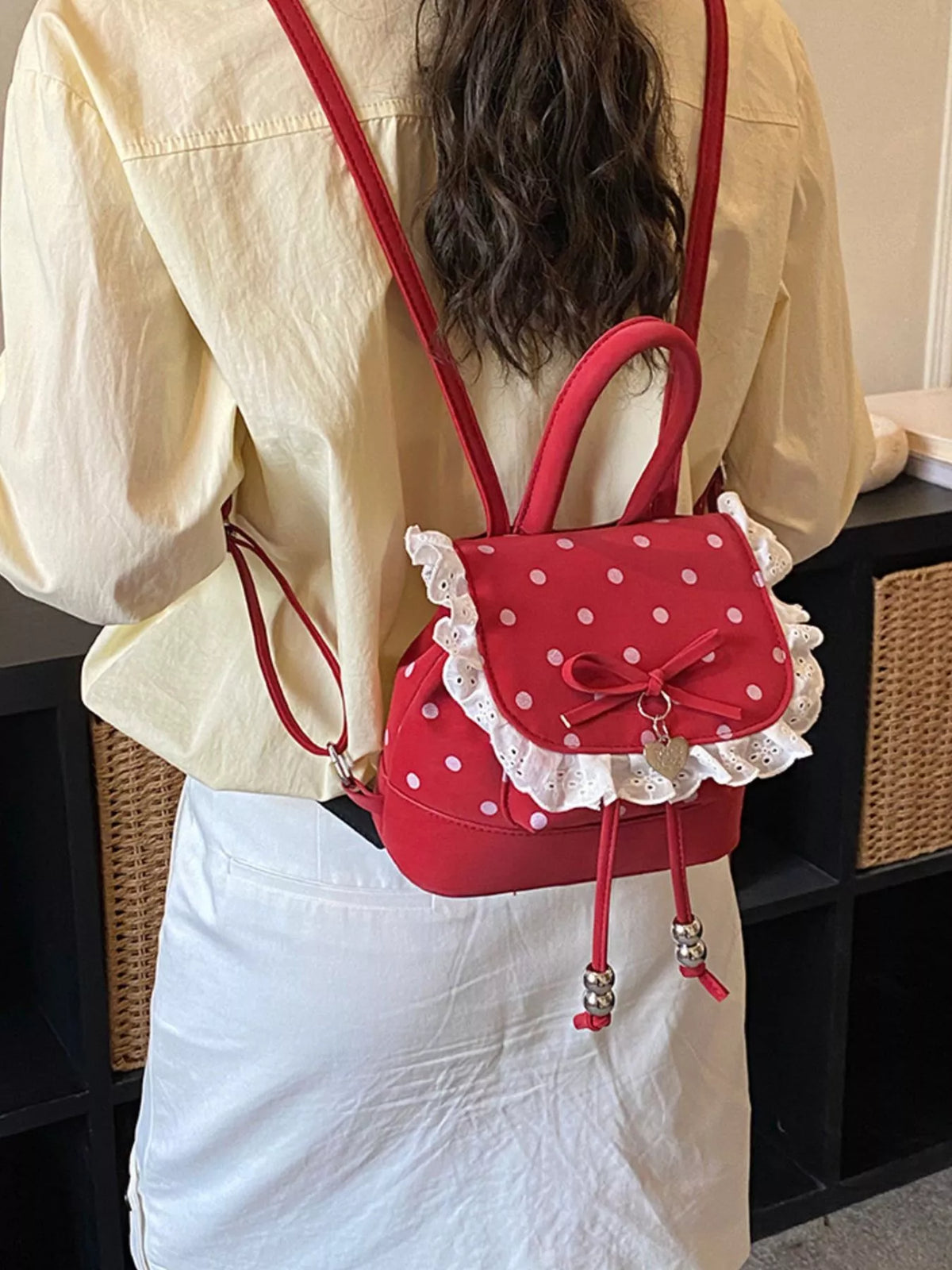 TEEK - Polka Dot Lace Trim Backpack Bag BAG TEEK Trend
