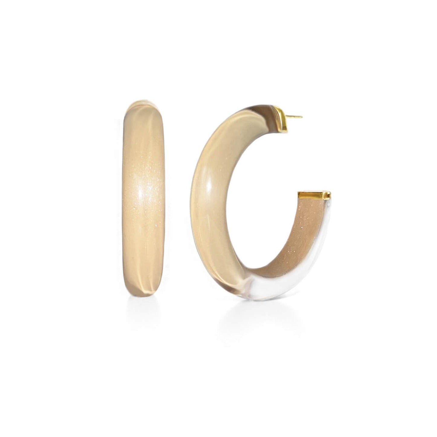 TEEK - Medium Illusion Hoop Earrings in Neutrals JEWELRY TEEK GNH CARAMEL