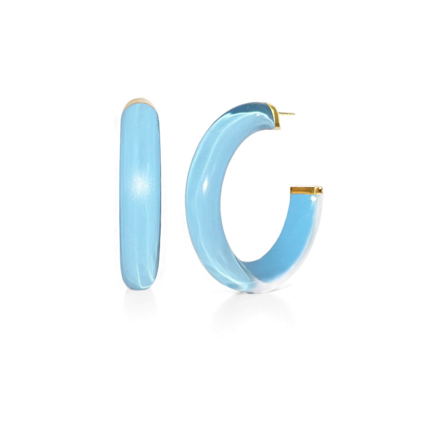 TEEK - Medium Illusion Lucite Hoop Earrings JEWELRY TEEK GNH ICE BLUE