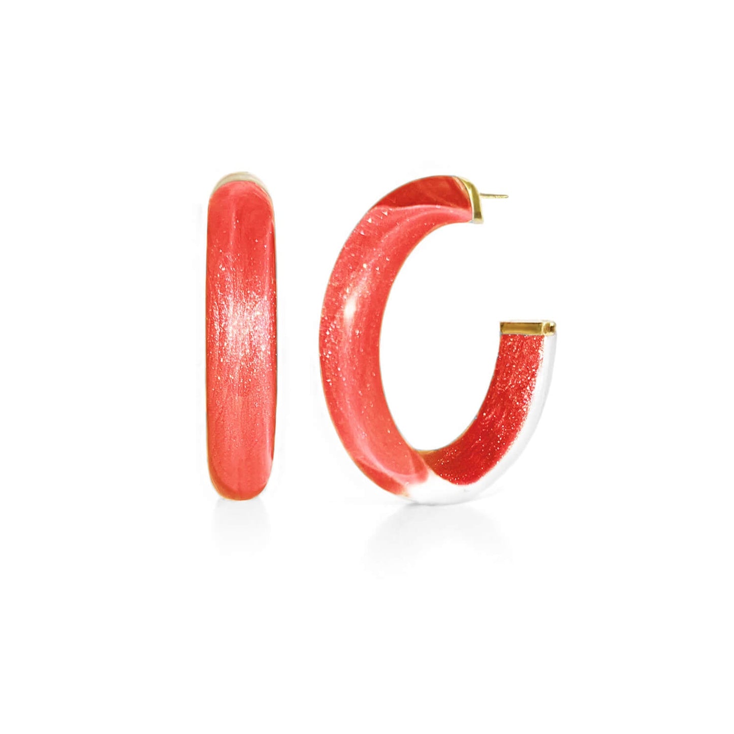 TEEK - Medium Illusion Lucite Hoop Earrings JEWELRY TEEK GNH WATERMELON