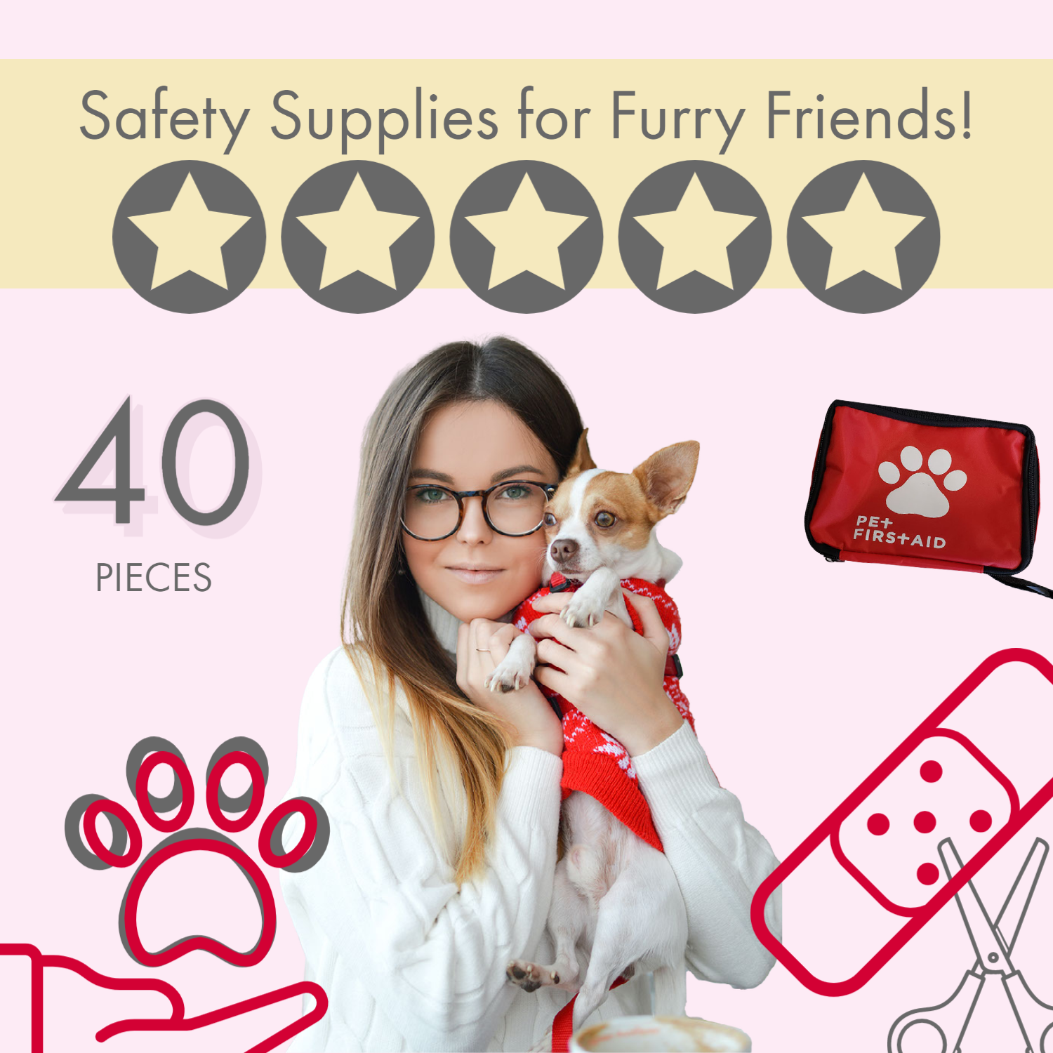 TEEK - Comprehensive 40-Piece Pet Travel First Aid Kit PET SUPPLIES TEEK APS