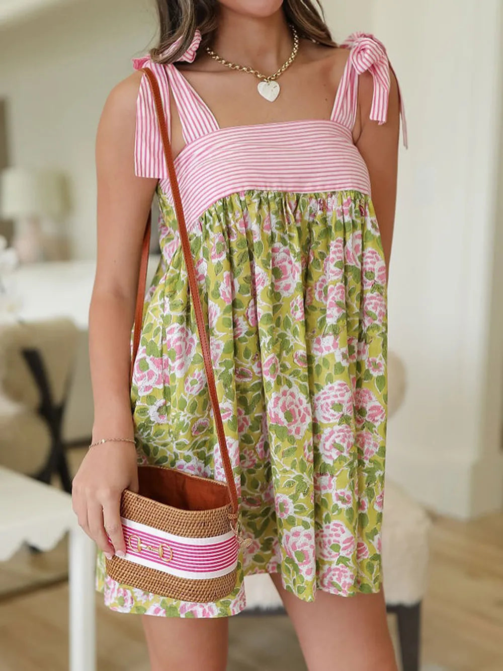 TEEK - Printed Tie Shoulder Cami Dress DRESS TEEK Trend