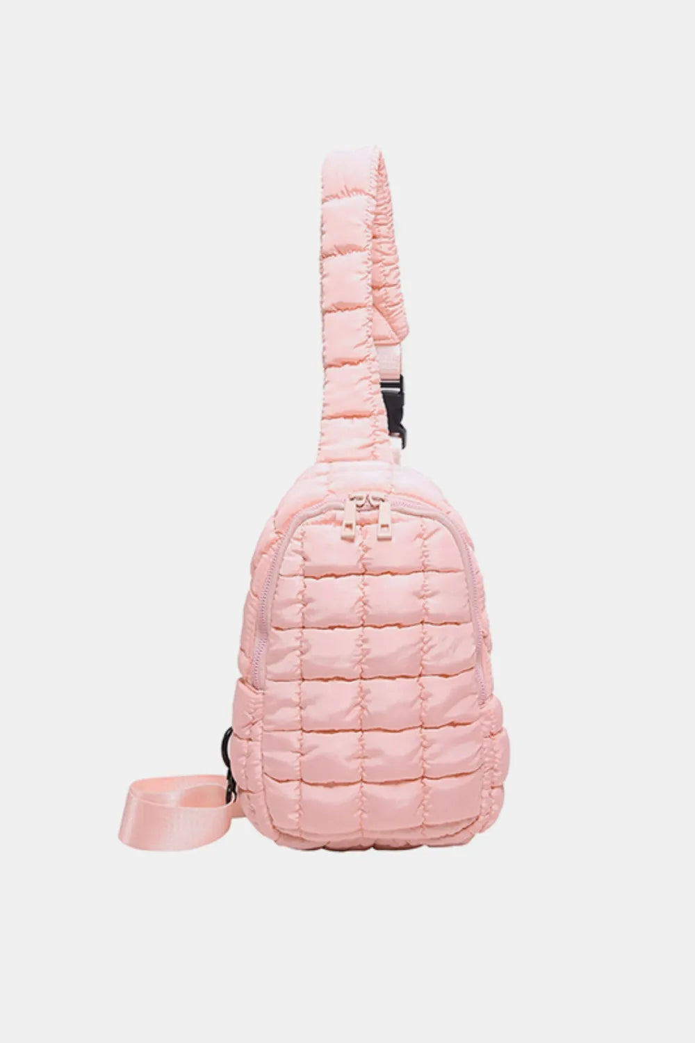 Quilted Nylon Crossbody Bag TEEK Trend Blush Pink One Size