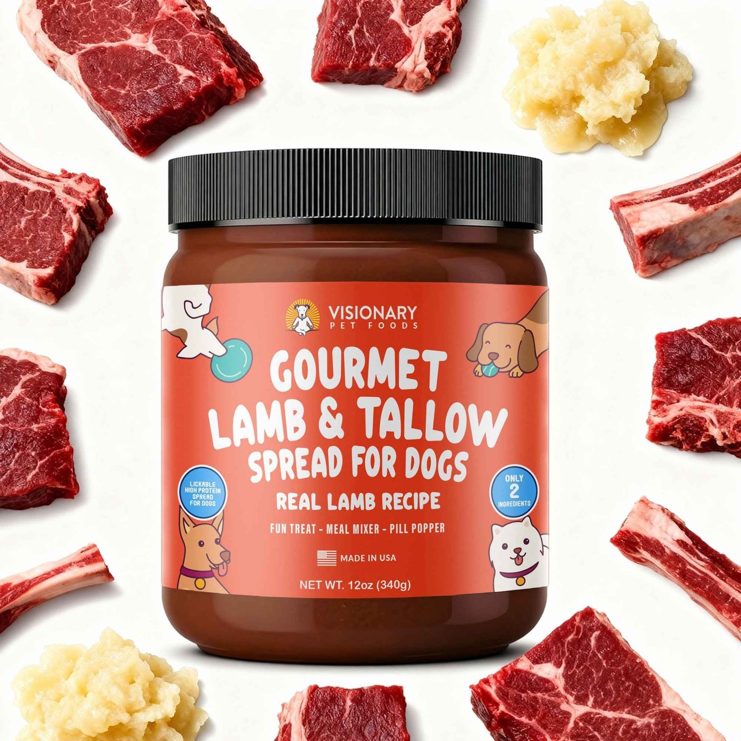 TEEK - Lamb & Beef Tallow Dog Meat Spread – High-Protein, Low-Carb Keto Treat | 12oz Jar PET SUPPLIES TEEK VPF