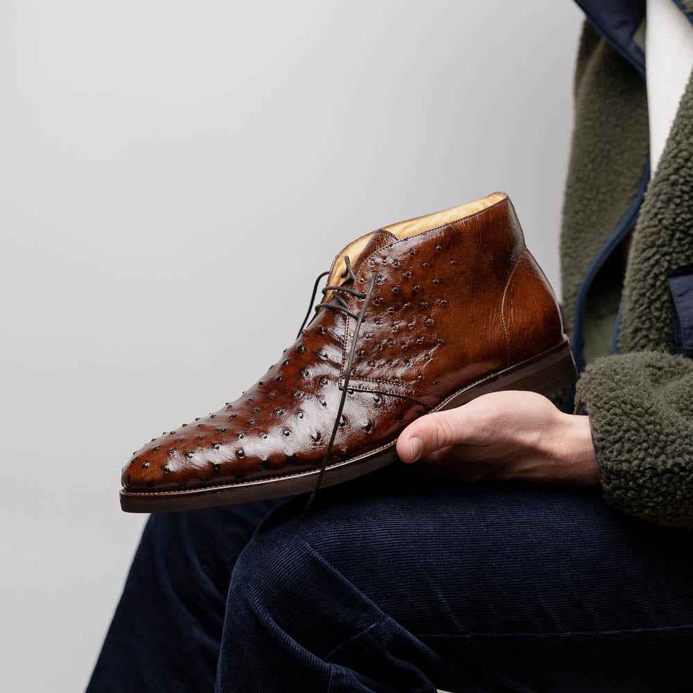 TEEK - 43-594-BRN MARCO Ostrich Quill Chukka Boot, Brown SHOES TEEK ZI