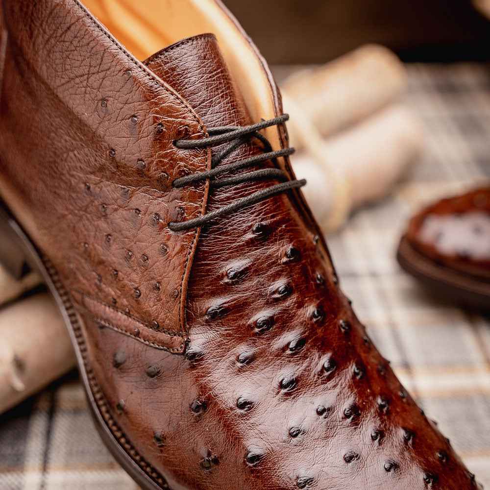 TEEK - 43-594-BRN MARCO Ostrich Quill Chukka Boot, Brown SHOES TEEK ZI